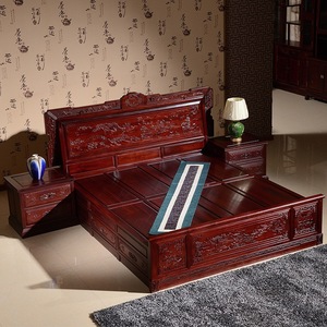 精品家具巴里黄檀老挝红酸枝木汉宫大床双人床卧室实木中式家具