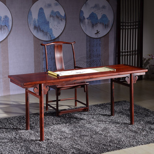东阳红木家具 老挝红酸枝巴里黄檀中式仿古红木办公桌画桌书桌 书房画案