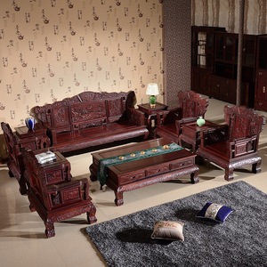 红木沙发老挝红酸枝巴里黄檀大善多福中式客厅实木沙发组合家具