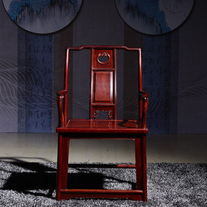 东阳红木家具 老挝红酸枝巴里黄檀中式仿古红木客厅太师椅 休闲靠背椅